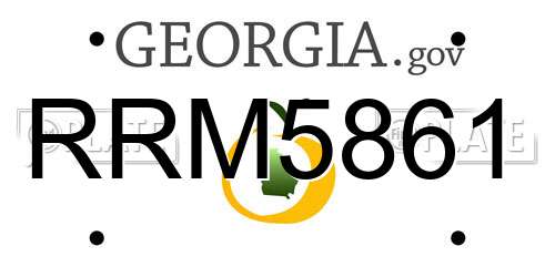 RRM5861 Georgia License Plate