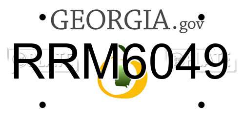 RRM6049 Georgia License Plate