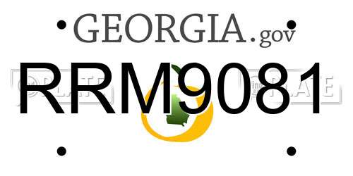 RRM9081 Georgia License Plate
