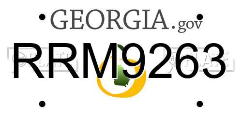RRM9263 Georgia License Plate