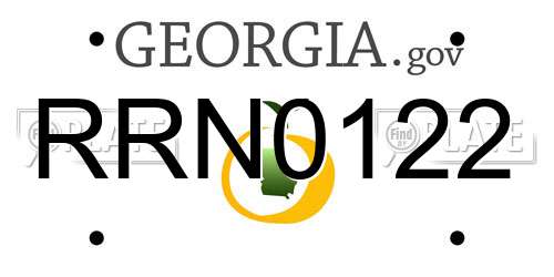 RRN0122 Georgia License Plate