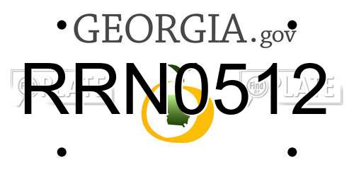 RRN0512 Georgia License Plate