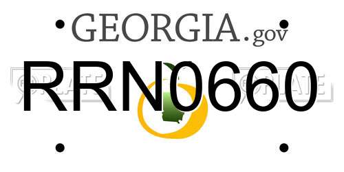 RRN0660 Georgia License Plate