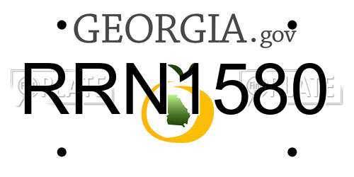 RRN1580 Georgia License Plate