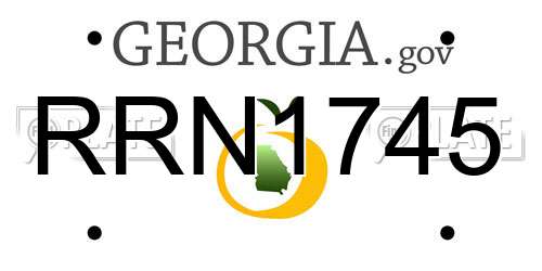 RRN1745 Georgia License Plate