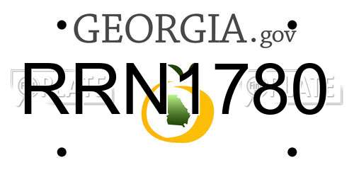 RRN1780 Georgia License Plate