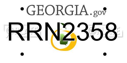 RRN2358 Georgia License Plate