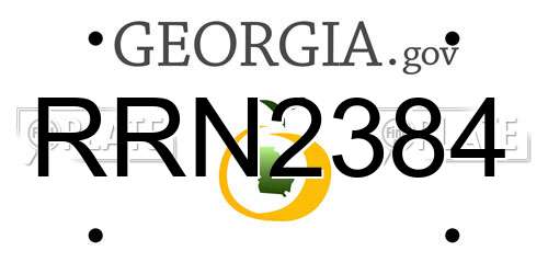 RRN2384 Georgia License Plate