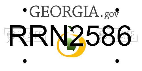 RRN2586 Georgia License Plate
