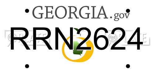 RRN2624 Georgia License Plate