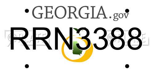 RRN3388 Georgia License Plate