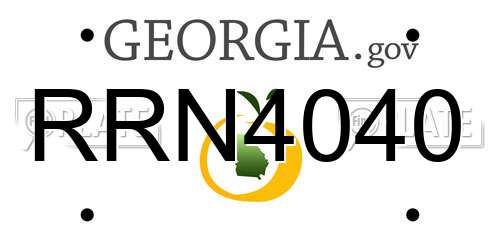 RRN4040 Georgia License Plate