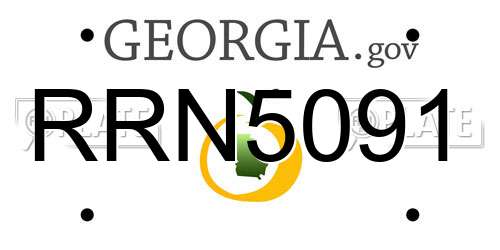 RRN5091 Georgia License Plate