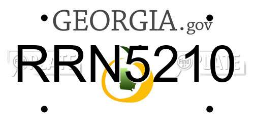 RRN5210 Georgia License Plate