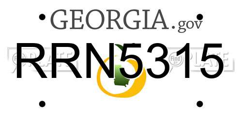 RRN5315 Georgia License Plate