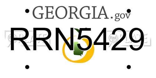 RRN5429 Georgia License Plate