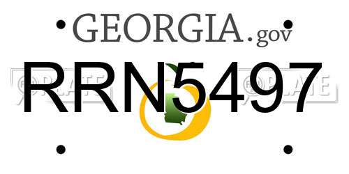 RRN5497 Georgia License Plate
