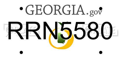 RRN5580 Georgia License Plate