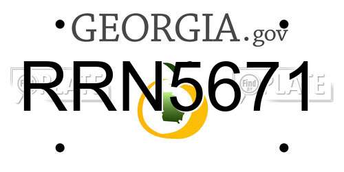 RRN5671 Georgia License Plate