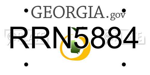 RRN5884 Georgia License Plate