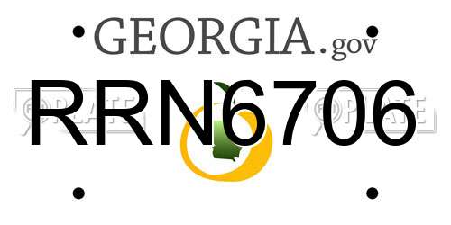 RRN6706 Georgia License Plate