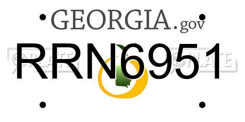 RRN6951 Georgia License Plate