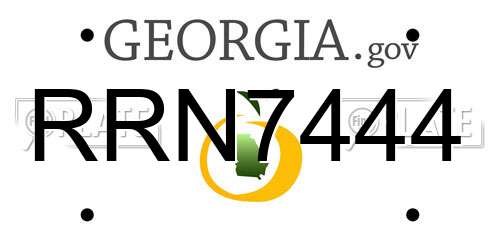 RRN7444 Georgia License Plate