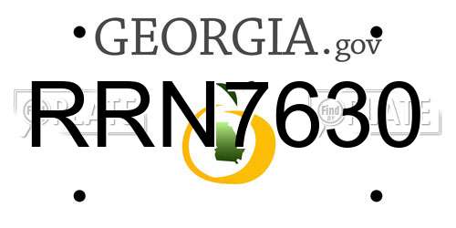 RRN7630 Georgia License Plate