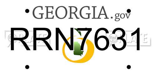 RRN7631 Georgia License Plate