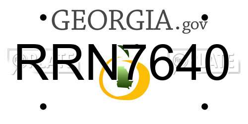 RRN7640 Georgia License Plate