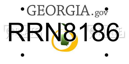RRN8186 Georgia License Plate