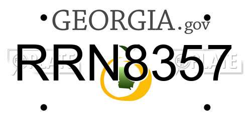 RRN8357 Georgia License Plate