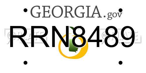 RRN8489 Georgia License Plate