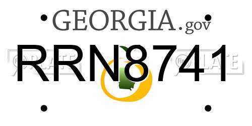 RRN8741 Georgia License Plate