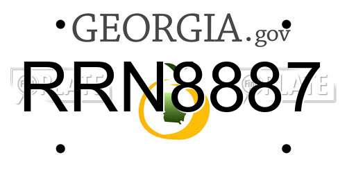 RRN8887 Georgia License Plate