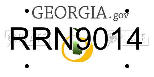 RRN9014 Georgia License Plate