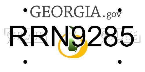 RRN9285 Georgia License Plate