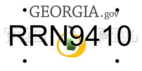 RRN9410 Georgia License Plate