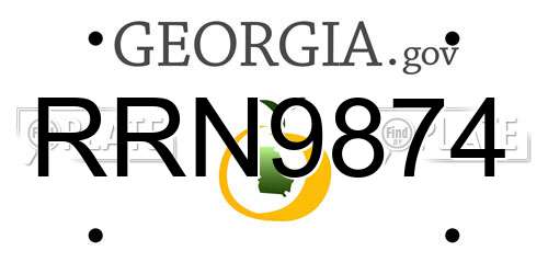 RRN9874 Georgia License Plate