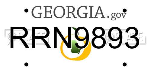 RRN9893 Georgia License Plate