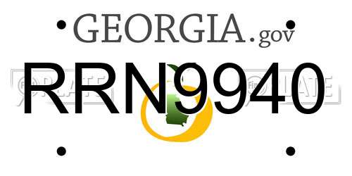 RRN9940 Georgia License Plate