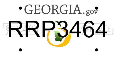 RRP3464 Georgia License Plate