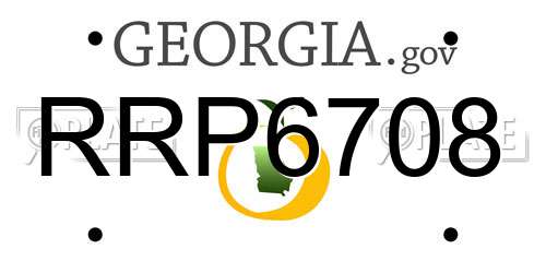 RRP6708 Georgia License Plate