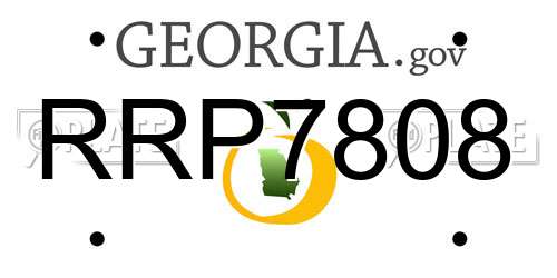 RRP7808 Georgia License Plate
