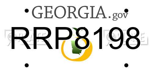 RRP8198 Georgia License Plate