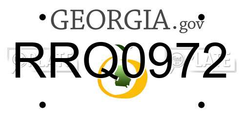 RRQ0972 Georgia License Plate