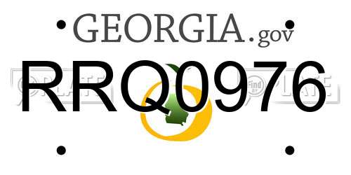 RRQ0976 Georgia License Plate