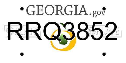RRQ3852 Georgia License Plate