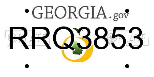 RRQ3853 Georgia License Plate