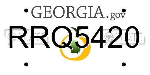 RRQ5420 Georgia License Plate